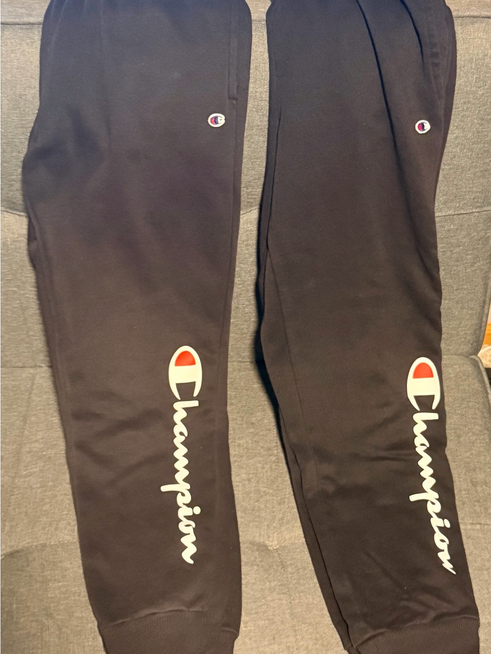 Champion Black Kids Script Logo Jogger Pants - Two pair